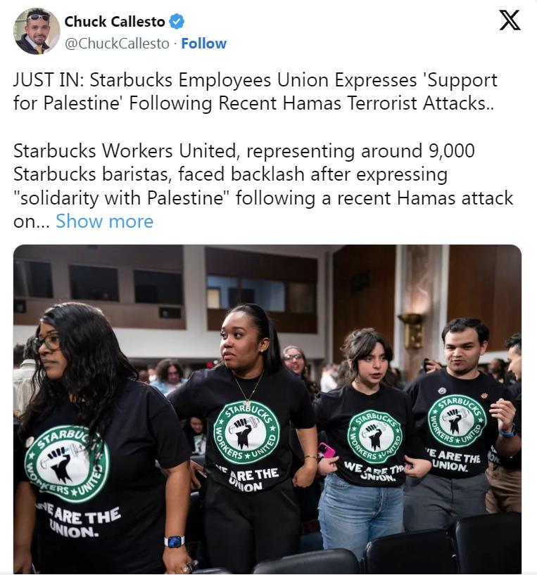 Starbucks Sues Workers for Refusing to Support Israel