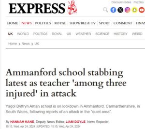 Teacher and others stabbed at Ysgol Dyffryn Aman, school locked down