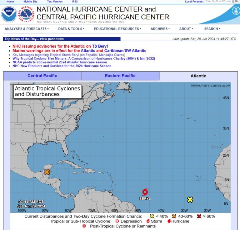 Soon to be Hurricane Beryl Rapidly Developing in the Atlantic. Models ...