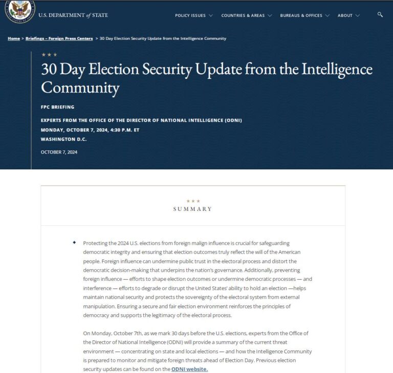 The 2024 U.S. election is deemed the most secure in history.